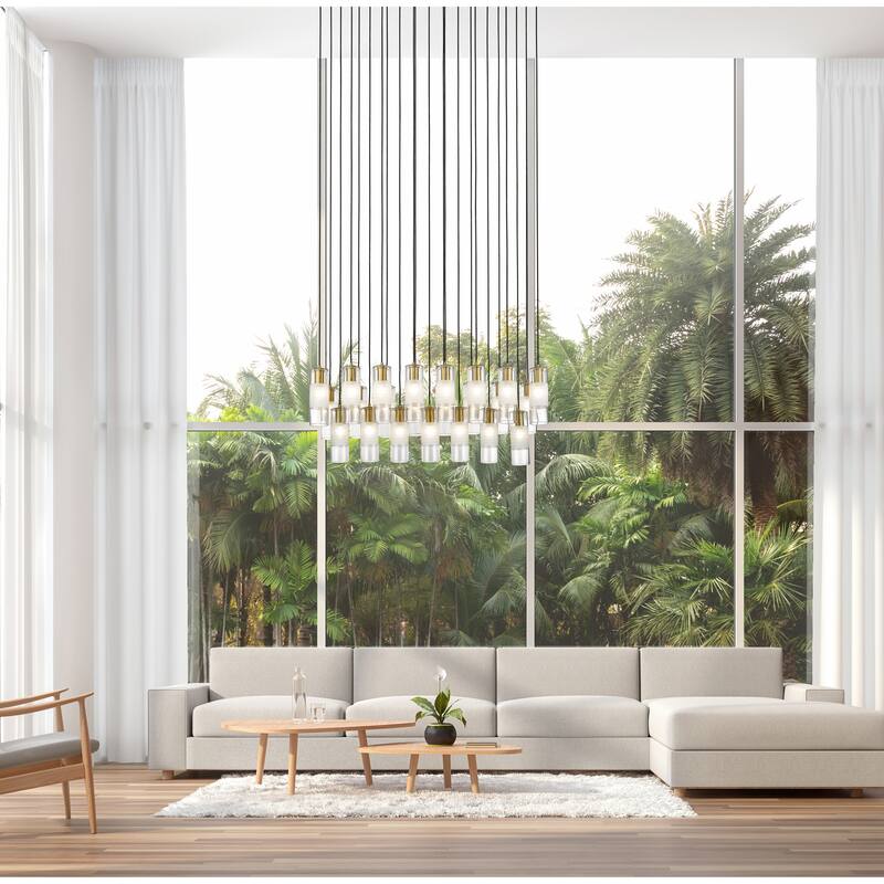 Alton 23 Light Linear Chandelier in Modern Gold - Modern Gold