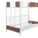 preview thumbnail 23 of 25, Twin-Over-Futon Metal Bunk Bed with Guardrails and Ladder - Versatile 3-in-1 Design, Sturdy Frame, Safety Features