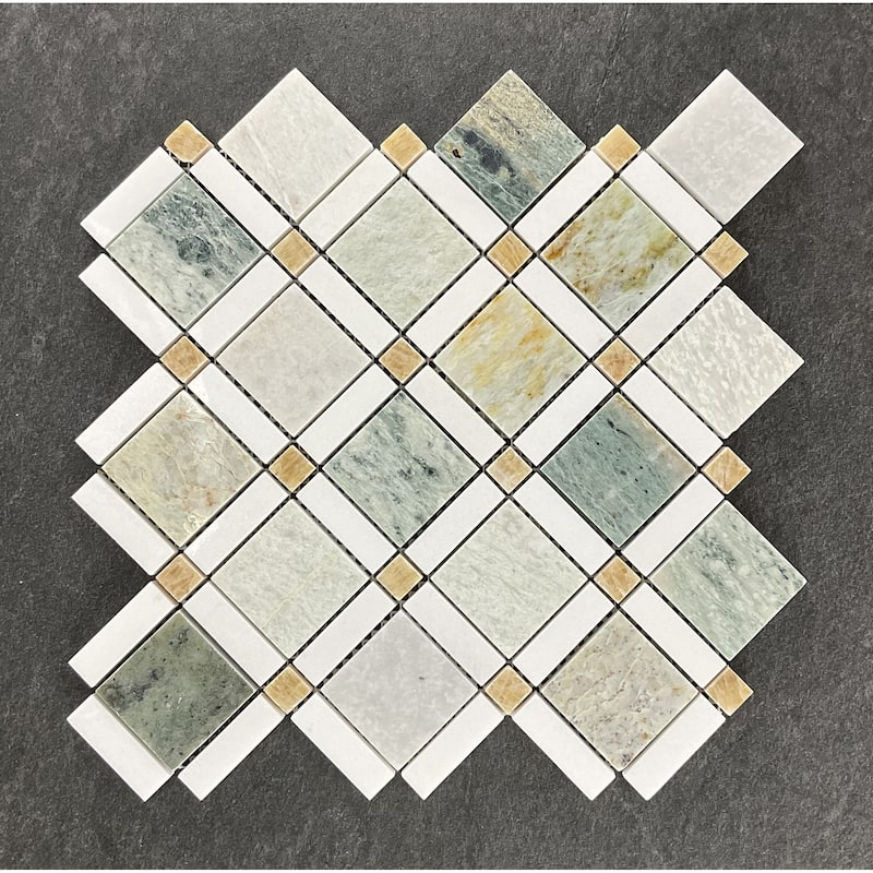 Marble Pinwheel Wall and Floor Mosaic Tiles - Case (10 Sheets)