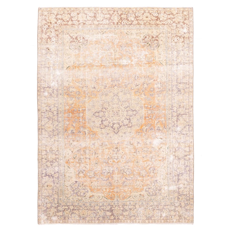 ECARPETGALLERY Hand-knotted Antalya Vintage Burnt Orange Wool Rug - 8'0 x 11'1