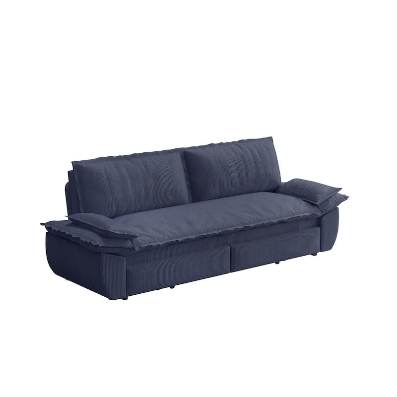 73" Queen Convertible Sleeper Sofa, 3-in-1 Pull Out Sofa Bed, Velvet Upholstery, Space-Saving Loveseat for Small Spaces