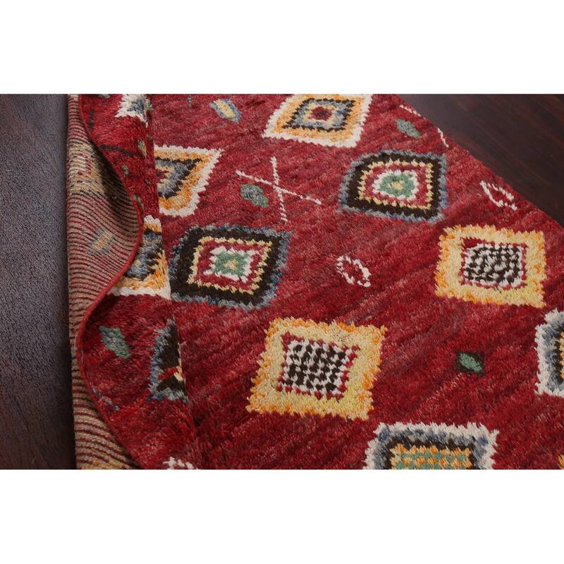 Tribal Moroccan Oriental Wool Area Rug Hand-knotted Home Decor Carpet - 5'8" x 9'8"