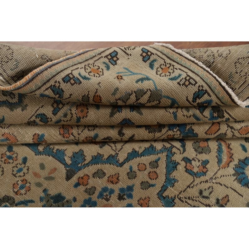 Tabriz Vintage Persian Area Rug Handmade Oriental Wool Carpet - 8'2" x 11'3"