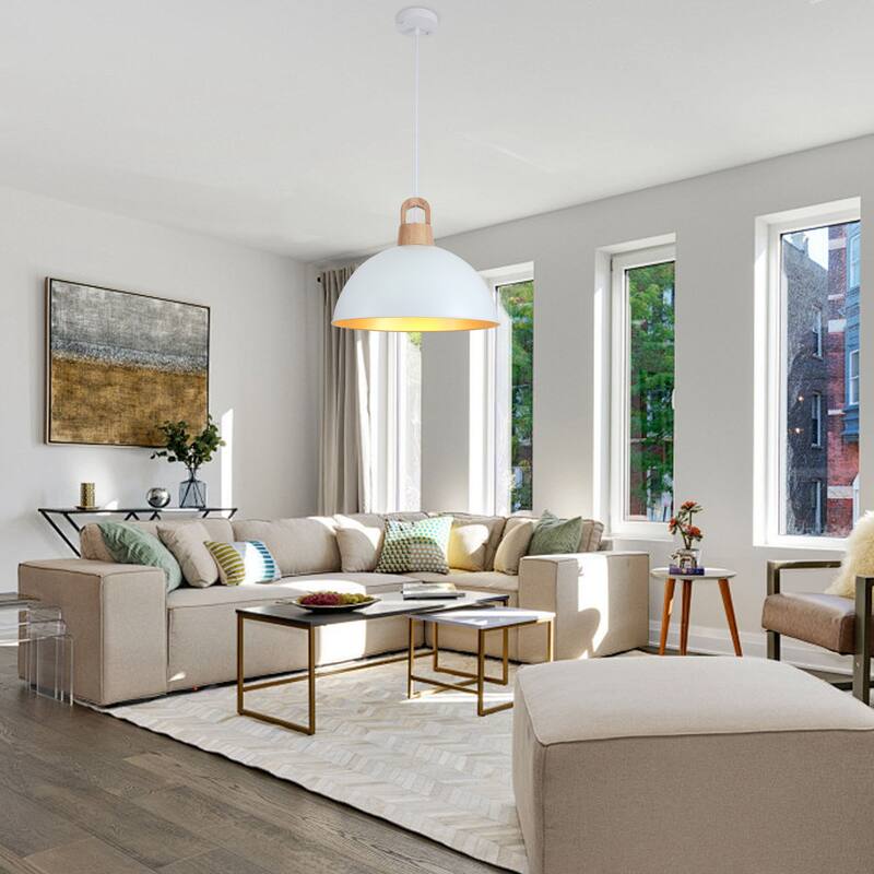 1 - light Industrial Dome Pendant Modern Hanging Lamp for Dining Room Living Room Foyer