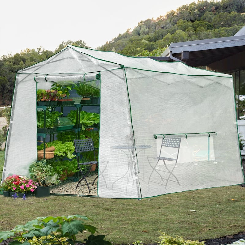 Cozywor Outdoor White Pop-up Walk-in Greenhouse