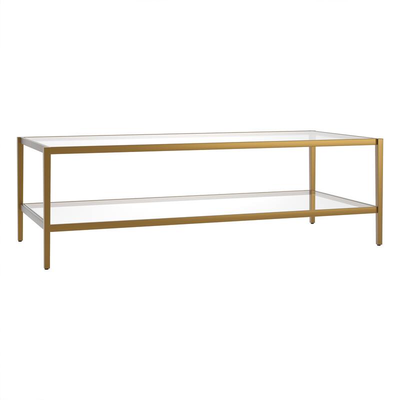 Hera Rectangular Coffee Table - Antique Brass - 54" Wide