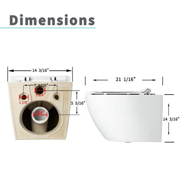 Casta Diva Wall Hung Toilet Bowl, Wall Mounted Toilet (Seat Included ...