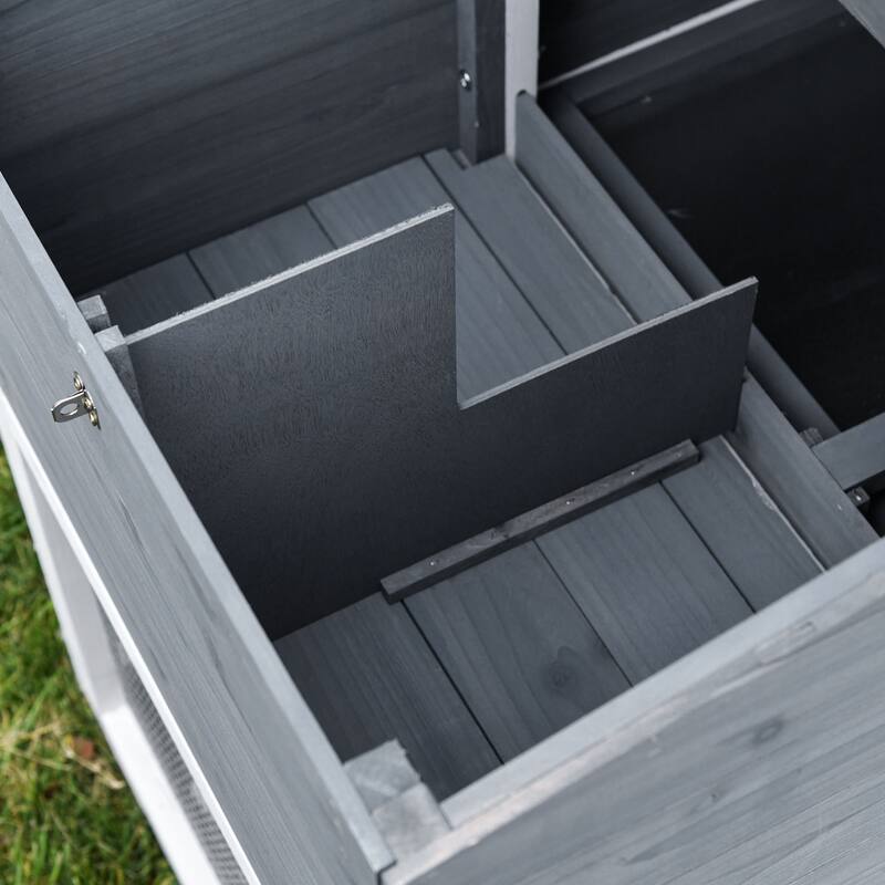 PawHut 69" Outdoor Wooden Chicken Coop Hen House with Nesting Box and Run