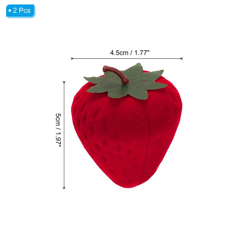 Strawberry Ring Box Romantic Engagement Ring Box Jewellery Storage - Red - 2 pcs
