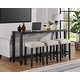 preview thumbnail 1 of 20, Cordero Wood Glass Top 72-Inch Wide Counter Height Console Bar Table and 3 Stools Set