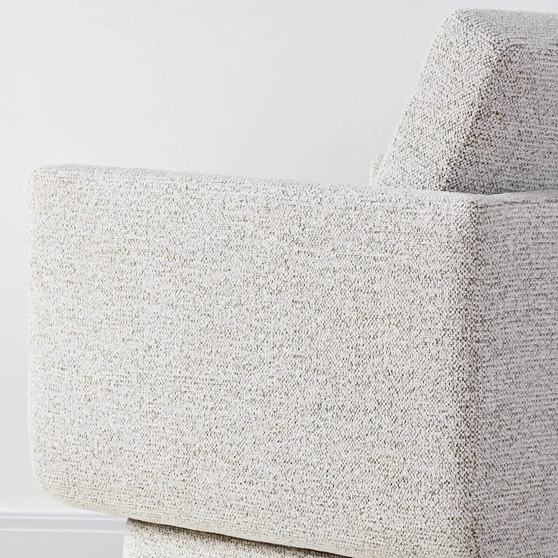 Beige Upholstered Swivel Barrel Accent Chair(Set of 2)