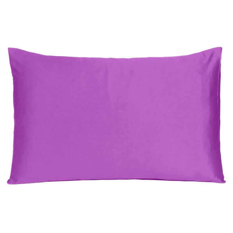 HomeRoots Purple Merlot Dreamy Set Of 2 Silky Satin Standard Pillowcases