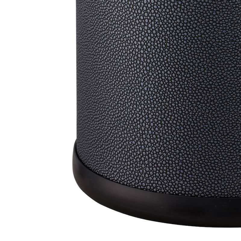 COSMOPOLITAN 13qt Shagreen-Textured Oval Wastebasket with Liner - N/A