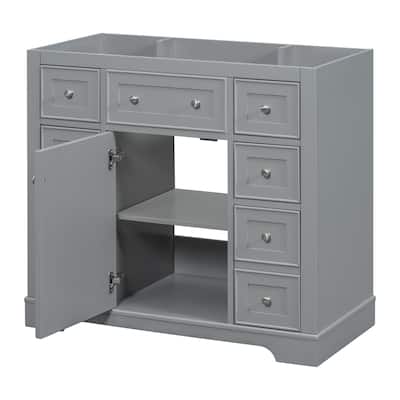 GDFStudio - Avalon 36-Inch Bathroom Vanity Cabinet Base Only, One Cabinet, Solid Wood & MDF Board, Painted Finish