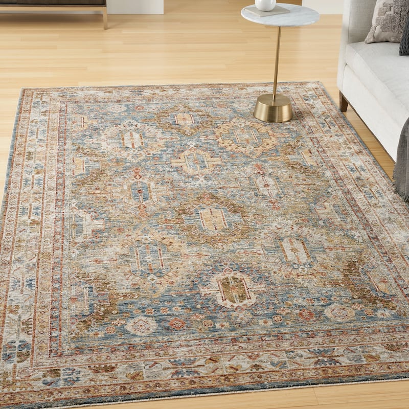 Nourison Petra Traditional Vintage Persian Area Rug - 5' 3" x 7' 8" - Blue