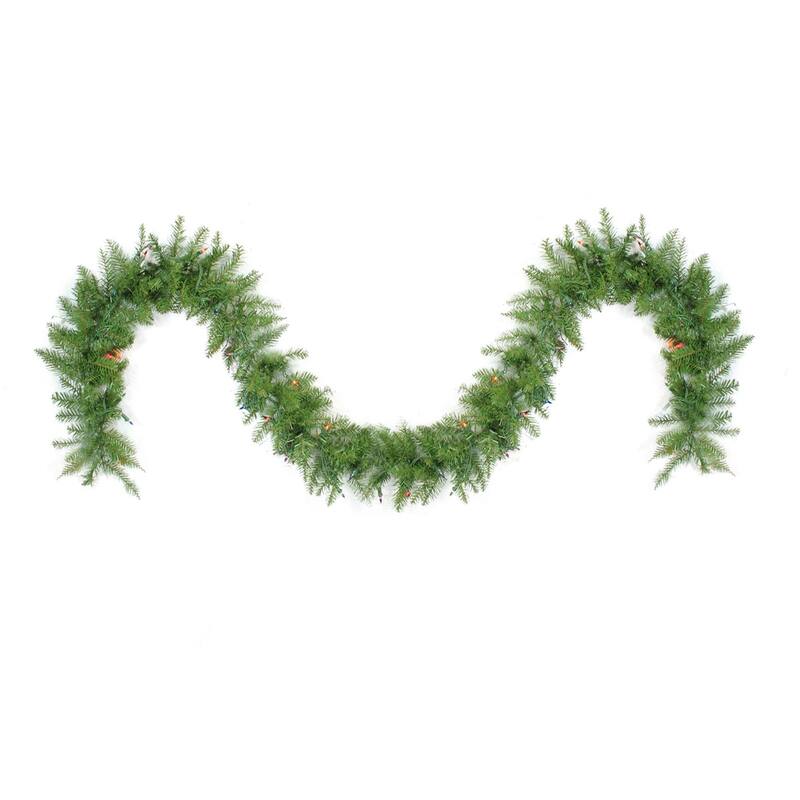 9' x 10" Northern Pine Artificial Christmas Garland Multi Color Lights
