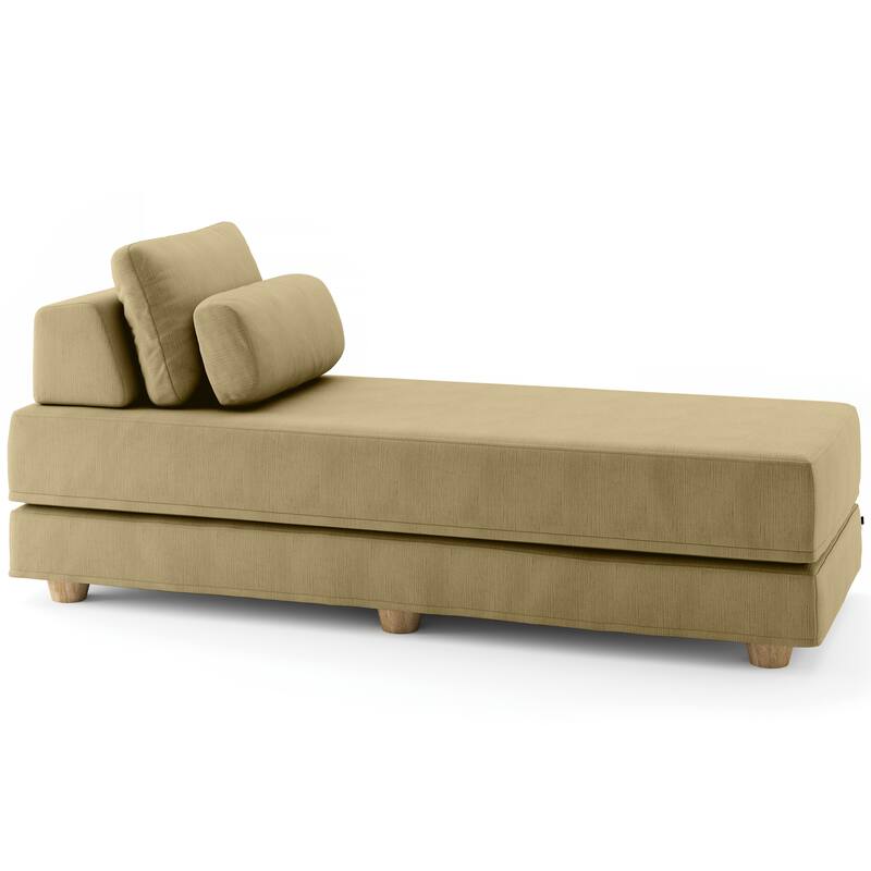Jaxx Balshan Cushioned Micro-velvet Convertible Chaise Lounge Daybed