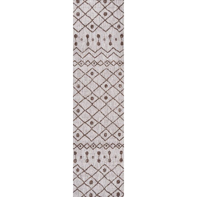 JONATHAN Y Tokay Tribal Bohemian Indoor/Outdoor Area Rug - 2 X 8 - Beige/Brown