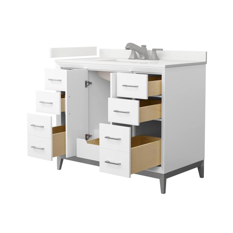 Wyndham Collection WCH818142S-QTZ-US3MXX Amici 42" Free Standing