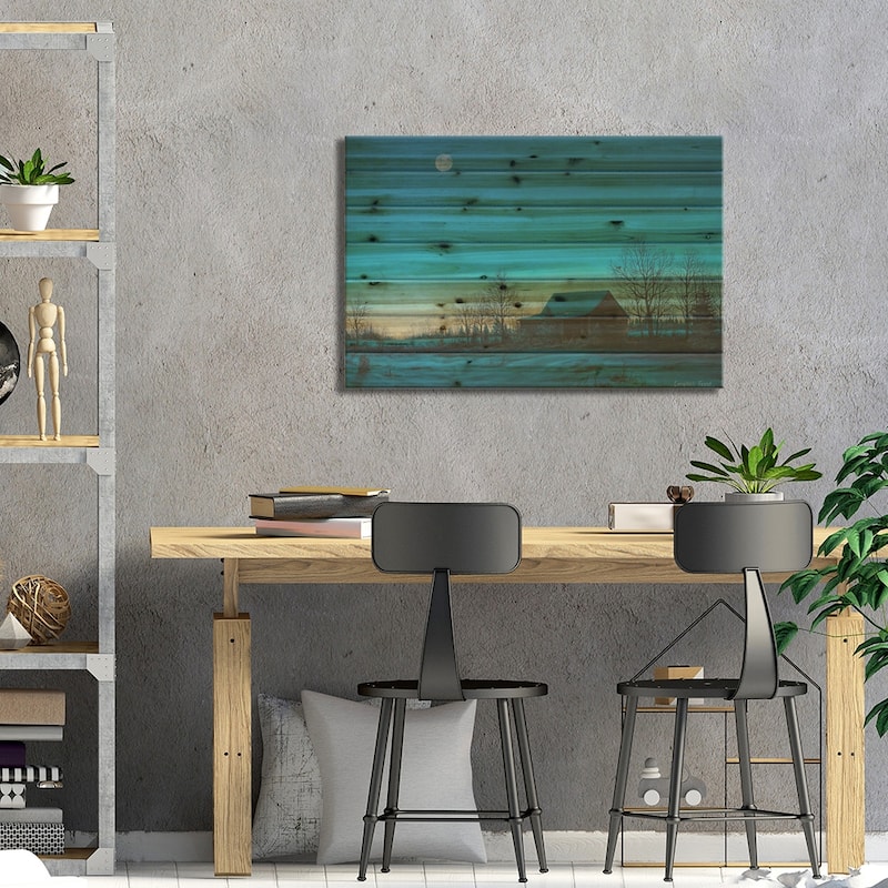 Winter's Eve Print On Wood by Campbell Frost - Multi-Color