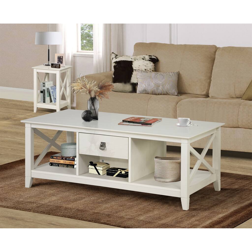 Charming Antique White Coffee Table