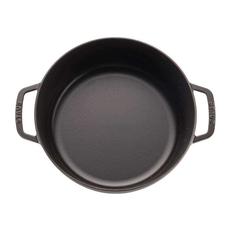 STAUB Cast Iron 6-qt Cochon Shallow Wide Round Cocotte