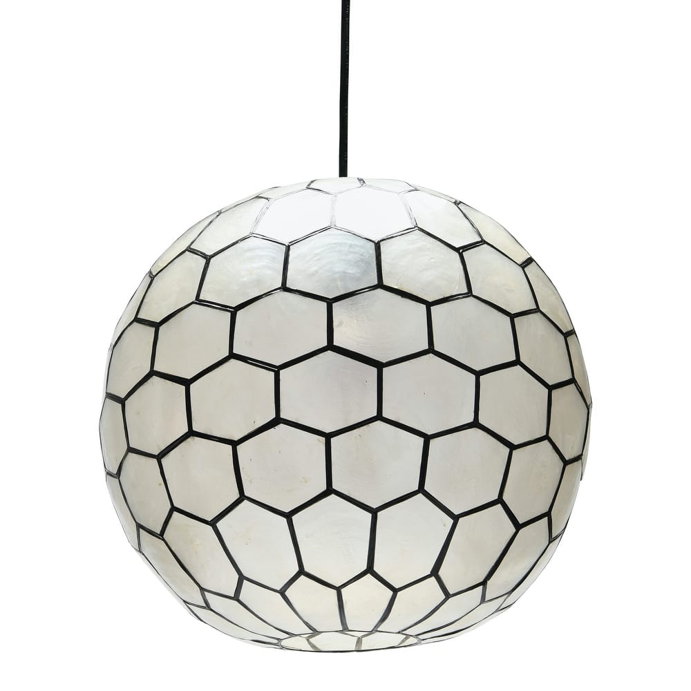 Capiz Honeycomb Globe Pendant Light