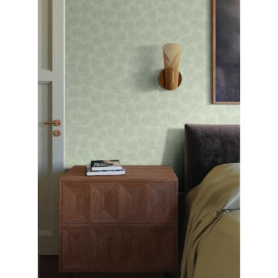 Saintes Elora Leaf 27 In W X 27 Ft L Wallpaper