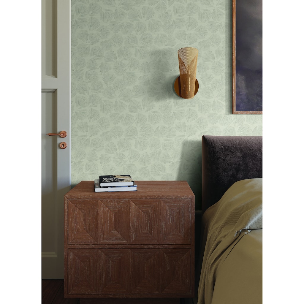 Saintes Elora Leaf 27 In W X 27 Ft L Wallpaper