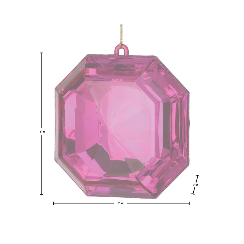 6" Acrylic Square Precious Gem Ornament Set of 3