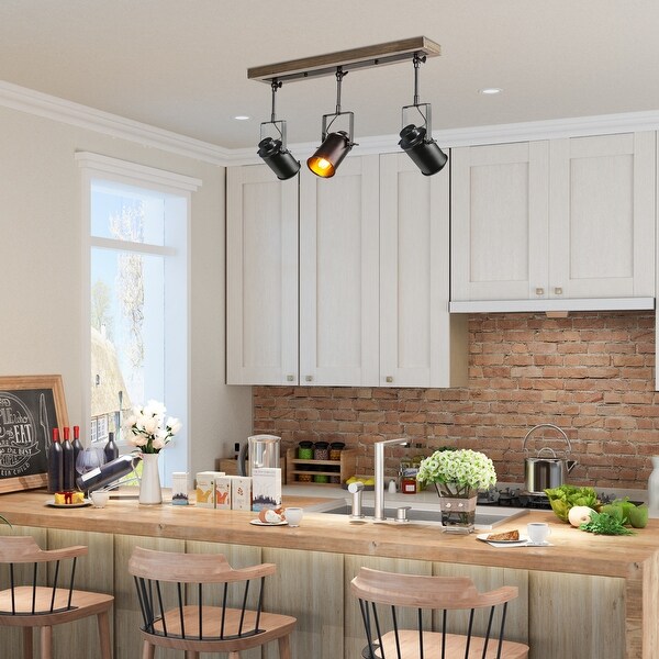 Kitchen island store track lighting