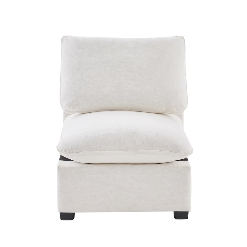 Chenille Modular Sofa Section - Deep Seat Single Module