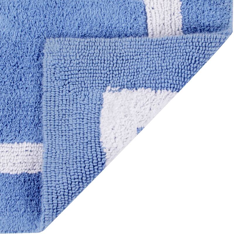 Better Trends Hotel Collection in Race Track 100% Cotton Super Absorbent Reversible Double Sided Machine Washable Bath Mat Rug