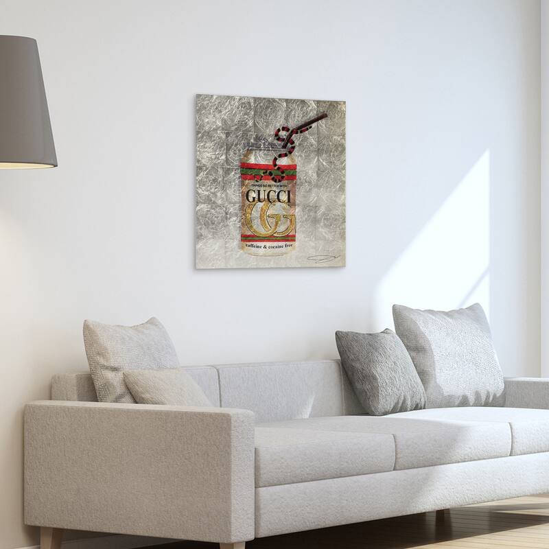 Fashion Drinks Reverse Printed Tempered Glass with Silver Leaf