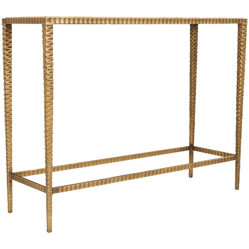 Marble Console Table with Gold Metal Legs - Gold - Roche River Decor - 12"W x 37"L x 28"H