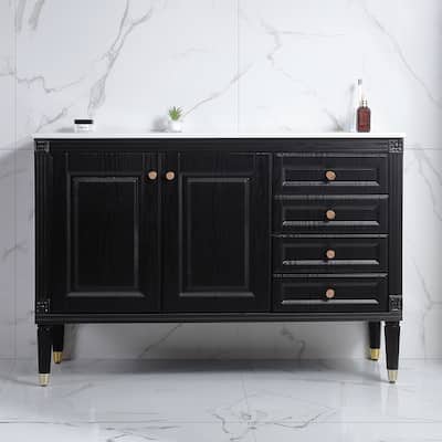 48'' Bathroom Vanity with Top Sink and 4 Drawers