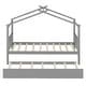 preview thumbnail 53 of 110, Creativity House Bed Twin/ Full Size Frame with Trundle for Boys Girls, Wood Platform Bed with Roof No Box Spring Needed