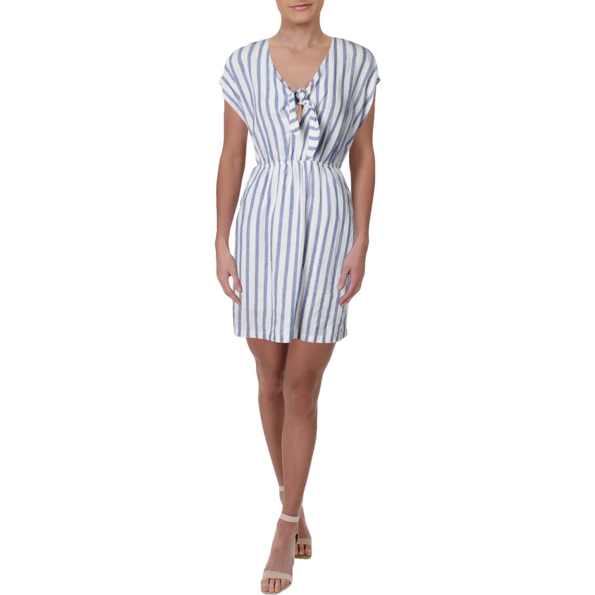 linen tie front dress