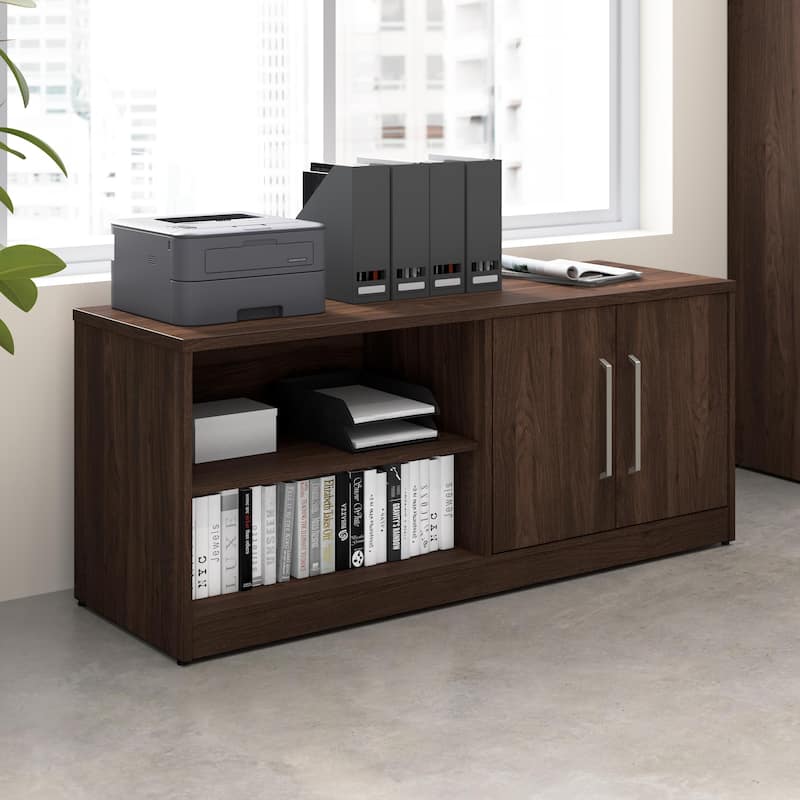 Bush Business Furniture Vista Low Storage Cabinet with Doors, Shelves - Black Walnut