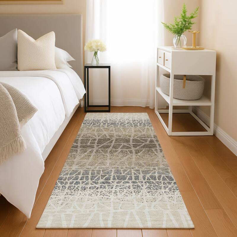 Machine Washable Indoor/ Outdoor Boho Global Chantille Rug