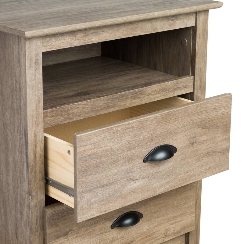 Porch & Den Church Driftwood Grey Tall 2-drawer Nightstand