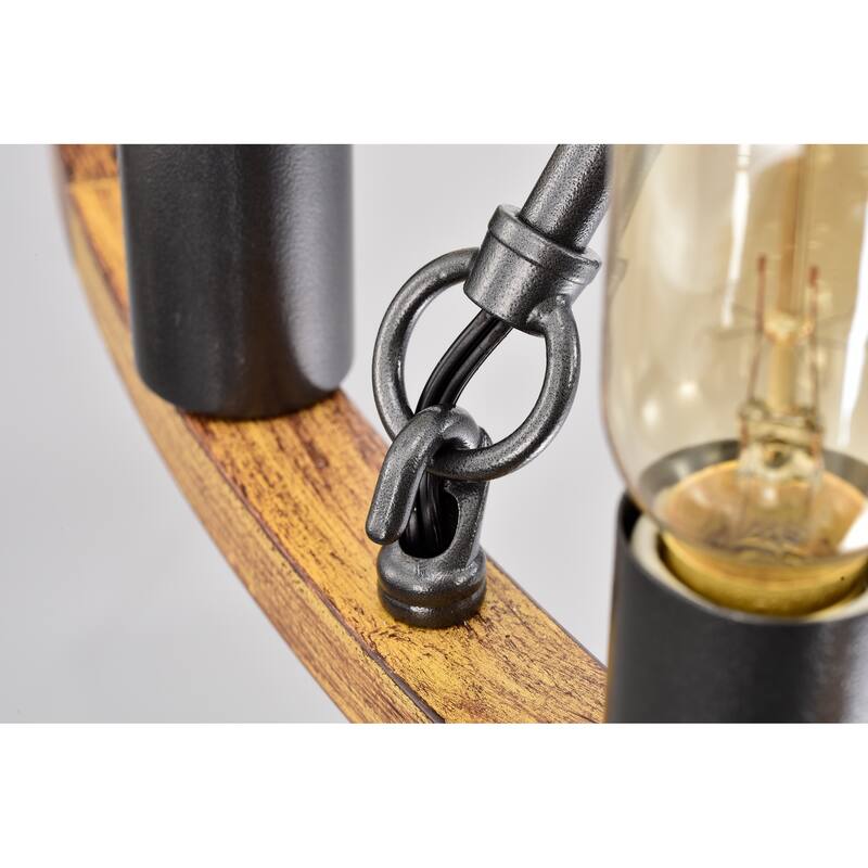 Nate Wood Grain+Smith Iron 24-Light 47-Inch Round Wagon Wheel Chandelier