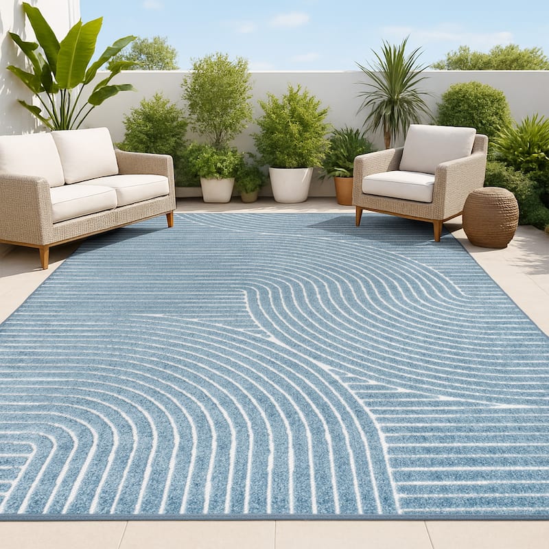 JONATHAN Y Odense Minimalist Curve Geometric Gray/Ivory Area Rug