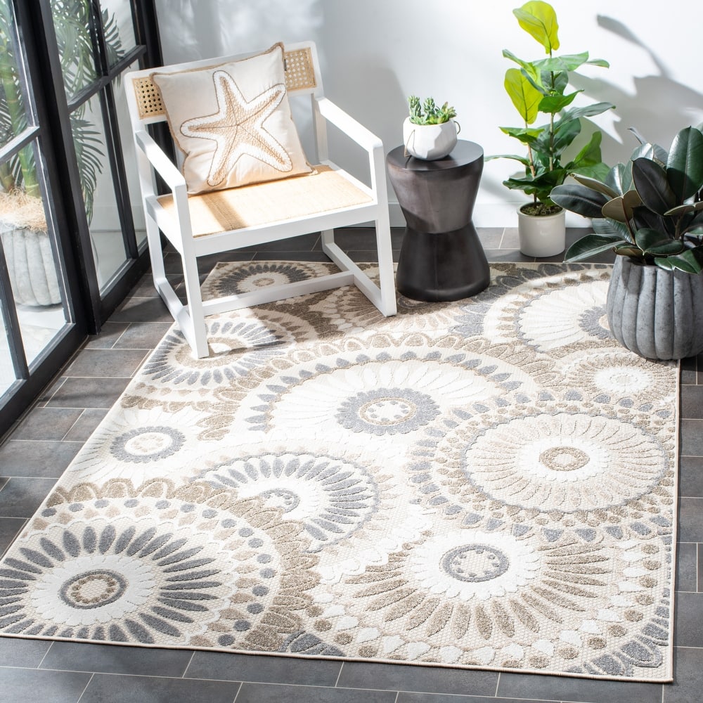 SAFAVIEH Cabana Marii Indoor/ Outdoor Waterproof Patio Floral Rug