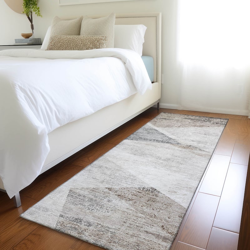 Machine Washable Indoor/ Outdoor Chantille Contemporary Geo Rug