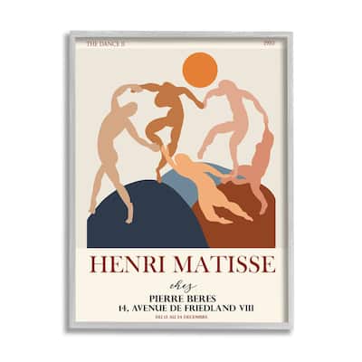 Stupell Matisse Dancing Circle Terracotta Abstract Layered Shapes Framed Wall Art