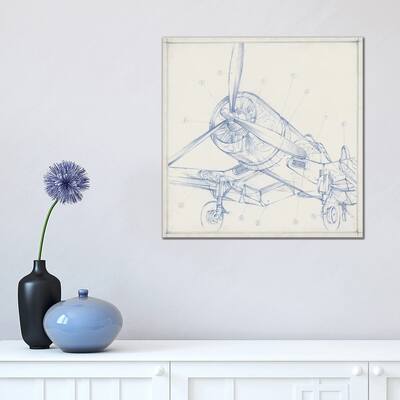 iCanvas "Airplane Mechanical Sketch II" by Ethan Harper Canvas Print