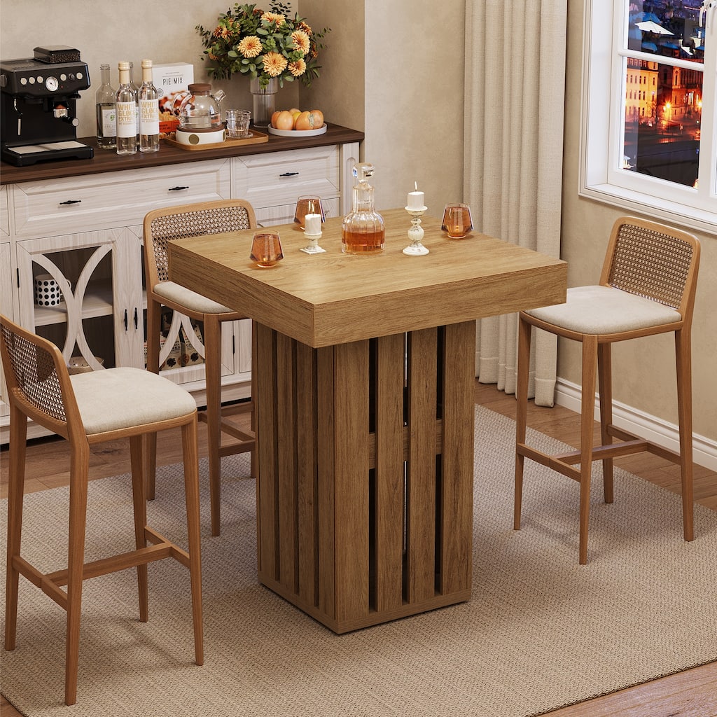 39.76" Square Bar Table, High Top Bar Height Pub Table - 31.5" W x 31.5" D x 39.76" H