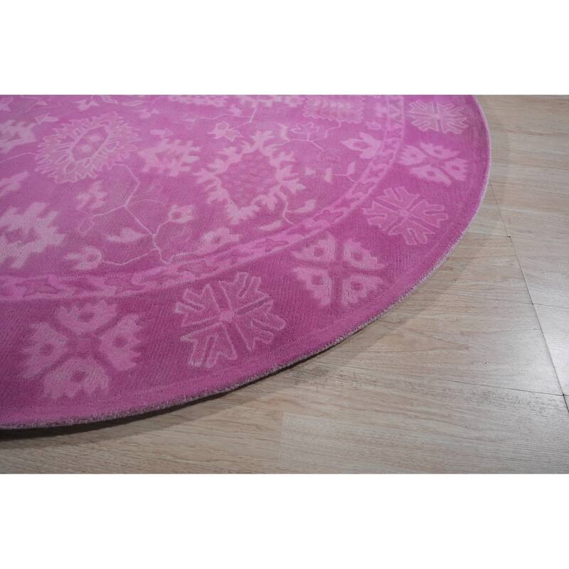 Hand-tufted Wool Pink Traditional Oriental Overdyed Rug