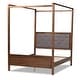 preview thumbnail 2 of 8, Carbon Loft Osoba Modern and Contemporary Platform Canopy Bed-Grey/Walnut Brown King